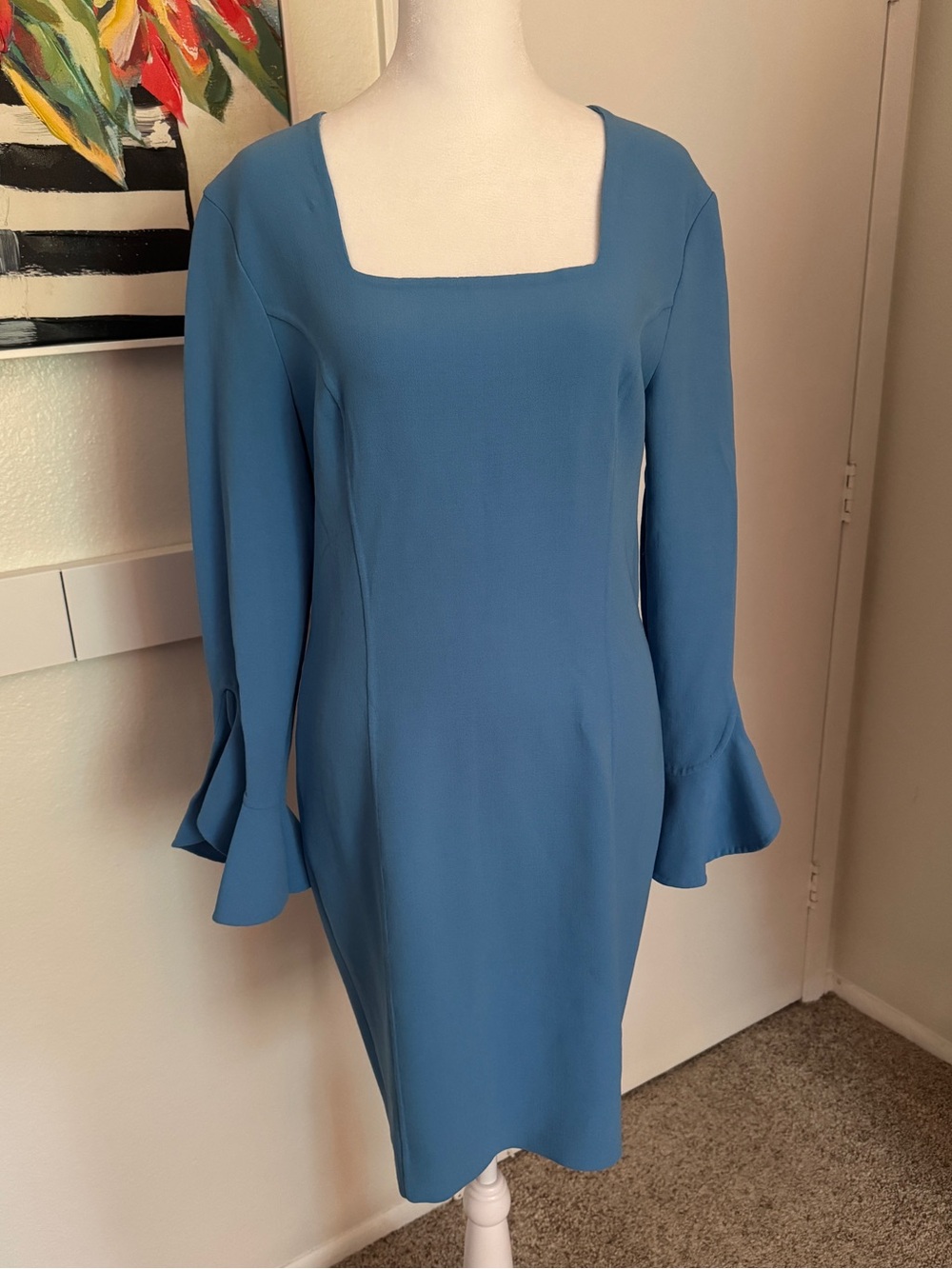 Michael Kors Collection Blue square neck dress